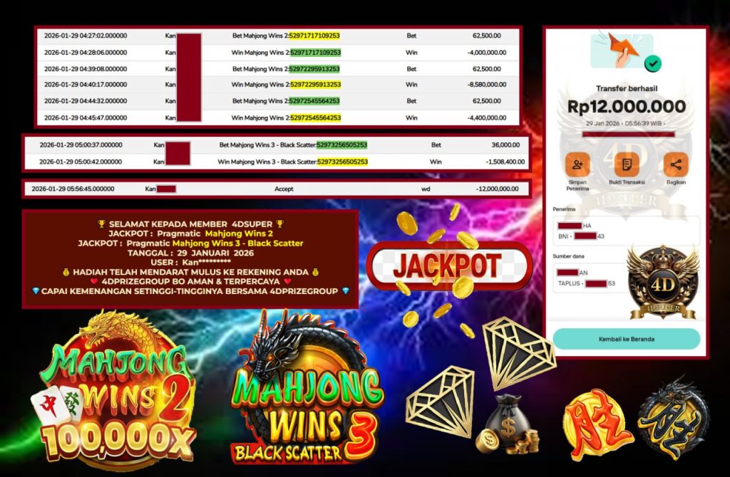 BINTANG4DP JACKPOT PRAGMATIC MAHJONG WINS 2 Rp.10.000.000,- LUNAS