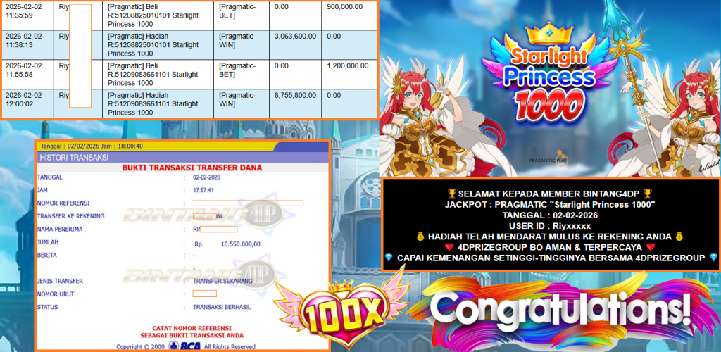 BINTANG4DP JACKPOT PRAGMATIC “Starlight Princess 1000” ‎‏‏‎Rp 10.550.000,- LUNAS