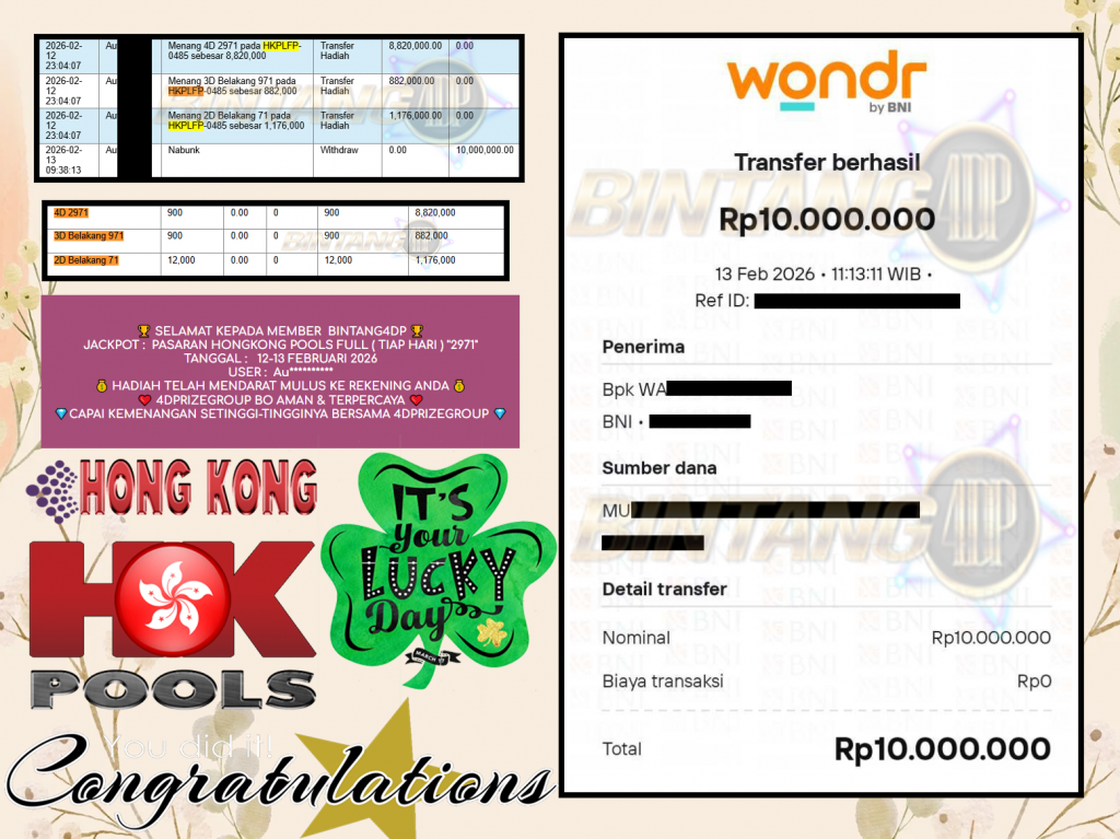 BINTANG4DP JACKPOT PASARAN “HONGKONG POOLS FULL ( TIAP HARI ) ”2971″ ” Rp 10,000.000,- LUNAS