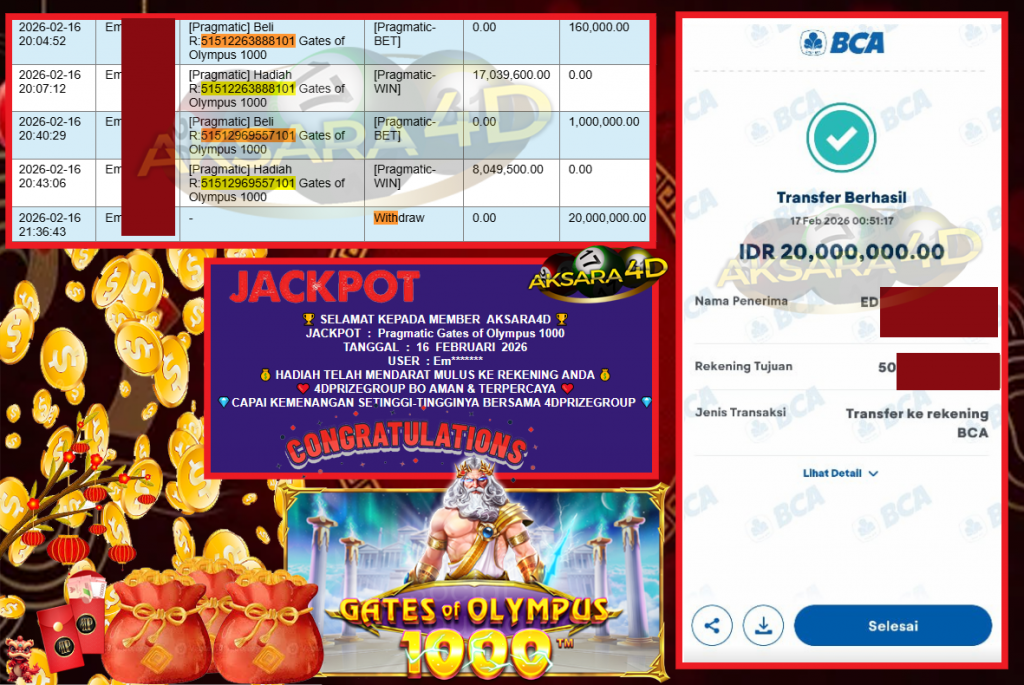 AKSARA4D JACKPOT PRAGMATIC SLOT “Gates of Olympus 1000″‎‏‏‎‎ Rp20.000.000,- LUNAS