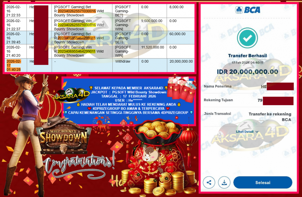 AKSARA4D JACKPOT PGSOFT “Wild Bounty Showdown”‎‎‏‏ ‎‎‏‏‎‎‏‏Rp20.000.000,- LUNAS