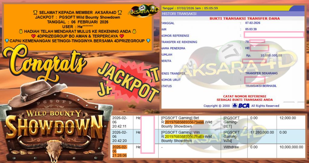 AKSARA4D JACKPOT PGSOFT “Wild Bounty Showdown”‎‎‏‏ ‎‎‏‏‎‎‏‏Rp10.000.000,- LUNAS