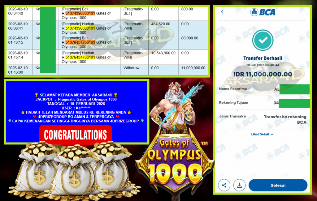 AKSARA4D JACKPOT PRAGMATIC SLOT “Gates of Olympus 1000″‎‏‏‎‎ Rp11.000.000,- LUNAS