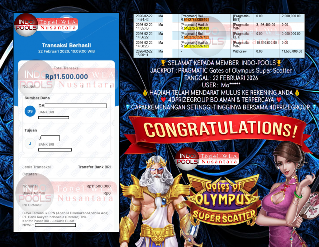 INDO-POOLS JACKPOT PRAGMATIC ” Gates of Olympus Super Scatter ” Rp 11.500.000,- LUNAS