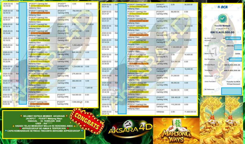 AKSARA4D JACKPOT PGSOFT “Mahjong Ways”‎‎‏‏ ‎‎‏‏‎‎‏‏Rp11.400.000,- LUNAS