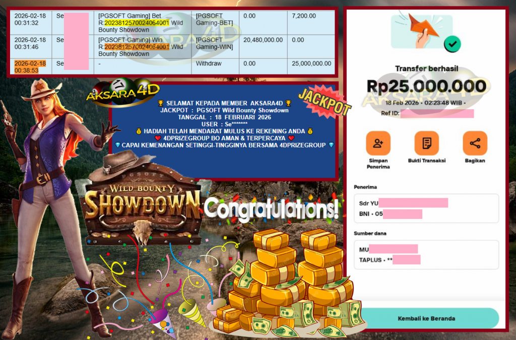 AKSARA4D JACKPOT PGSOFT “Wild Bounty Showdown”‎‎‏‏ ‎‎‏‏‎‎‏‏Rp25.000.000,- LUNAS