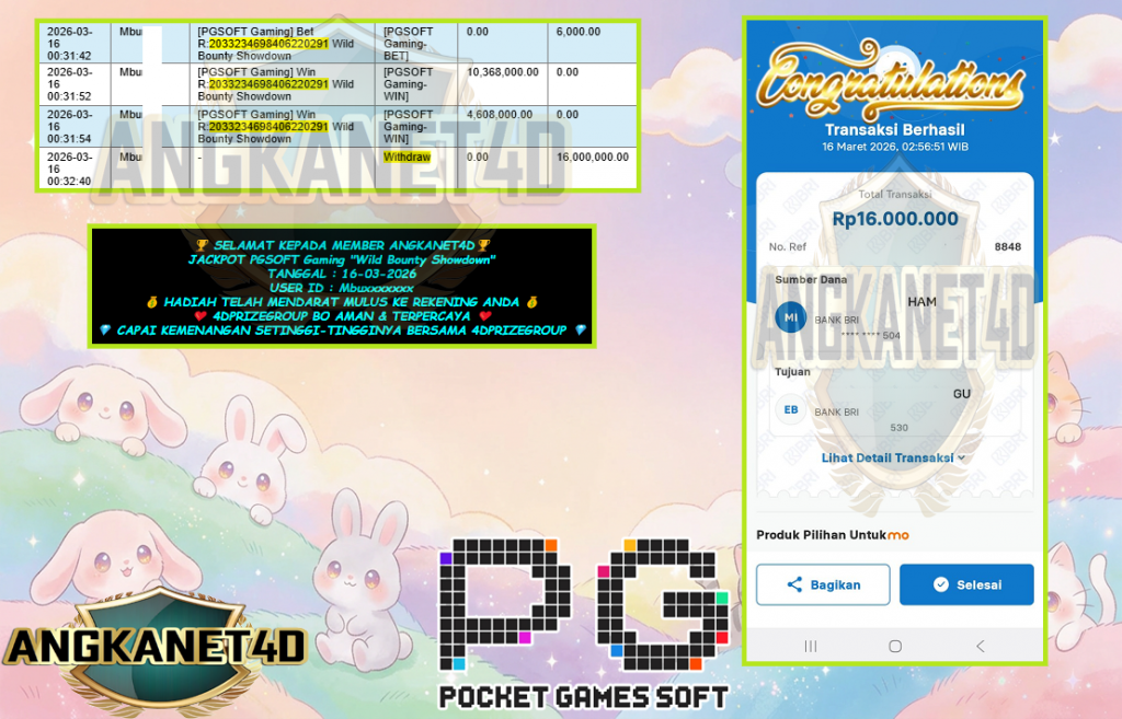 ANGKANET4D JACKPOT PGSOFT Gaming “Wild Bounty Showdown” Rp16,000.000,- LUNAS