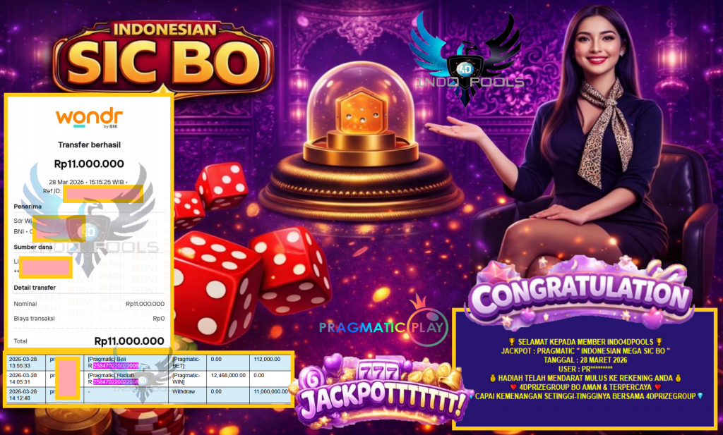 INDO4DPOOLS JACKPOT PRAGMATIC “INDONESIAN MEGA SIC BO”‎‏‏‎‎ Rp11.000.000,- LUNAS