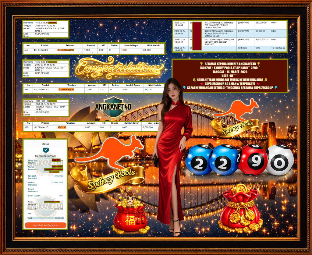 ANGKANET4D JACKPOT PASARAN SYDNEY POOLS (TIAP HARI) ” 2290 ” Rp 10.158.000,- LUNAS