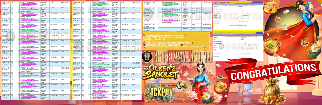 4DPRIZEWLATOTO JACKPOT PGSOFT Gaming ”The Queen’s Banquet” Rp150,000,000,- LUNAS