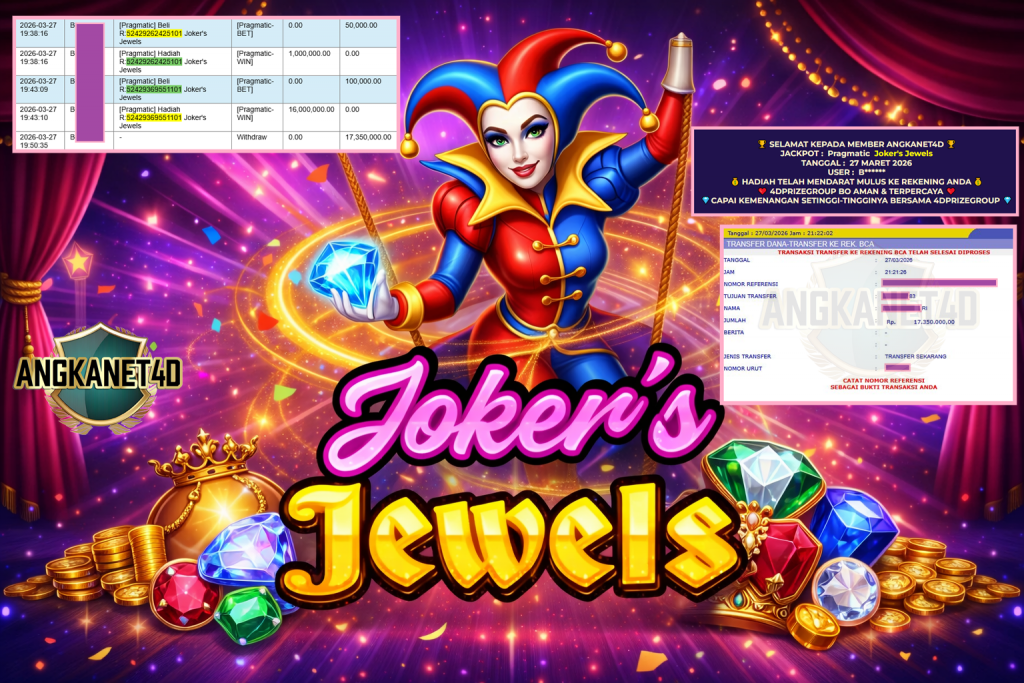 ANGKANET4D JACKPOT PRAGMATIC ” Joker’s Jewels ” Rp 17.350.000,- LUNAS