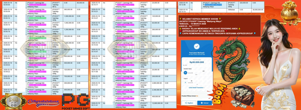 SHIO88 JACKPOT PGSOFT “Mahjong Ways” Rp30,000,000,- LUNAS