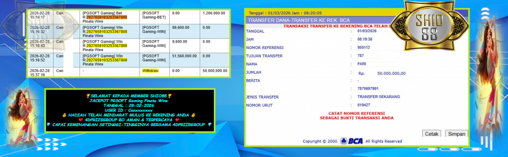 SHIO88 JACKPOT PGSOFT” Pinata Wins” Rp 50.000.000,- LUNAS