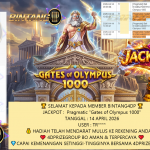 BINTANG4DP JACKPOT PRAGMATIC “Gates of Olympus 1000″‎‏‏‎‎ Rp11.000.000,- LUNAS