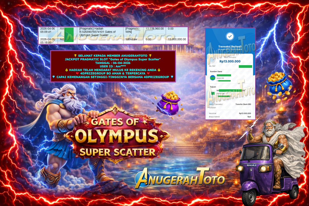 ANUGERAHTOTO JACKPOT PRAGMATIC SLOT “Gates of Olympus Super Scatter” ‎‎‏‏‎ ‎‏‏‎ ‎‏‏‎ ‎‎‏‏‎ ‎‏‏‎ ‎‏‏‎‎‎‏‏‎ ‎‏‏‎ ‎‏‏‎ ‎‎‏‏‎ ‎‏‏‎ ‎‏‏‎Rp 13.000.000,- LUNAS