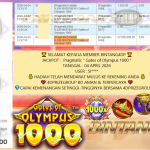 BINTANG4DP JACKPOT Pragmatic ” Gates of Olympus 1000 ” Rp26.000.000,- LUNAS