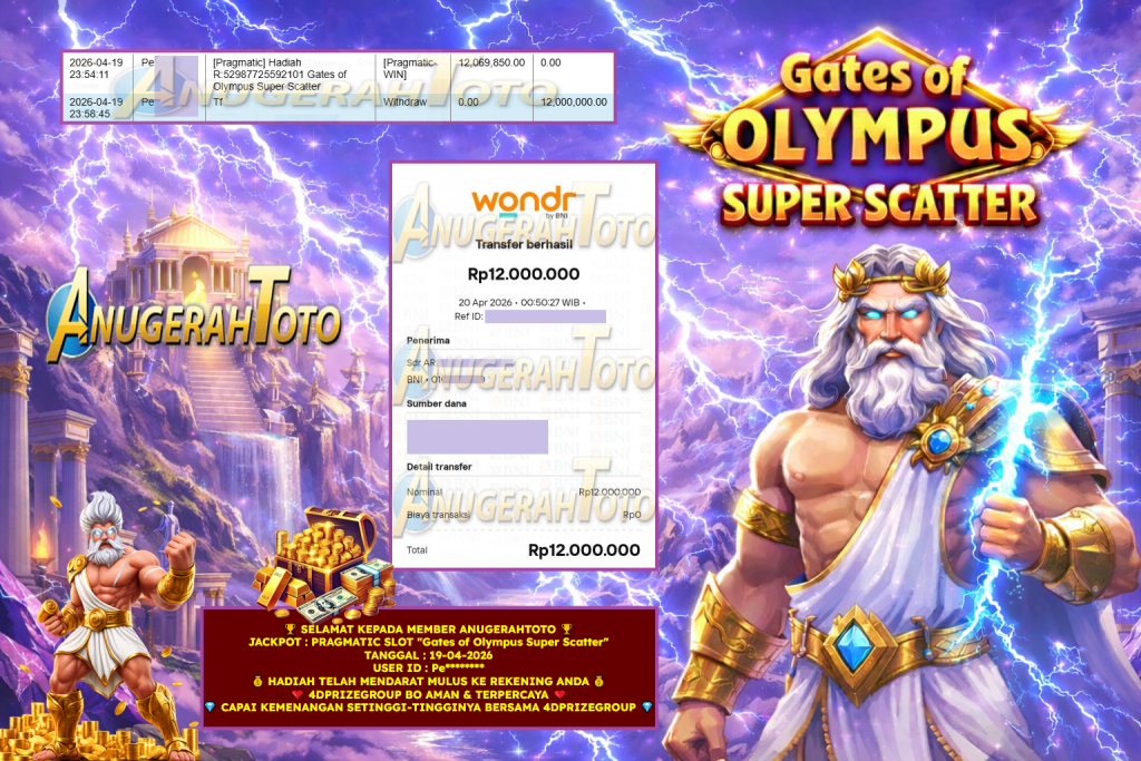 ANUGERAHTOTO JACKPOT PRAGMATIC SLOT “Gates of Olympus Super Scatter” ‎‎‏‏‎ ‎‏‏‎ ‎‏‏‎ ‎‎‏‏‎ ‎‏‏‎ ‎‏‏‎‎‎‏‏‎ ‎‏‏‎ ‎‏‏‎ ‎‎‏‏‎‎‏‏‎‎‎‏‏‎ ‎‏‏‎‎‎‏‏‎‎‏‏‎‎‏‏‎ ‎‏‏‎Rp 12.000.000,- LUNAS