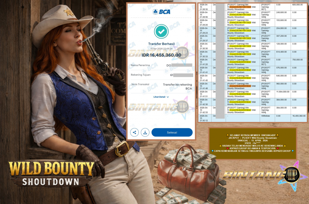 BINTANG4DP JACKPOT PGSOFT “Wild Bounty Showdown”‎‎‏‏ ‎‎‏‏‎‎‏‏Rp16.455.360,- LUNAS