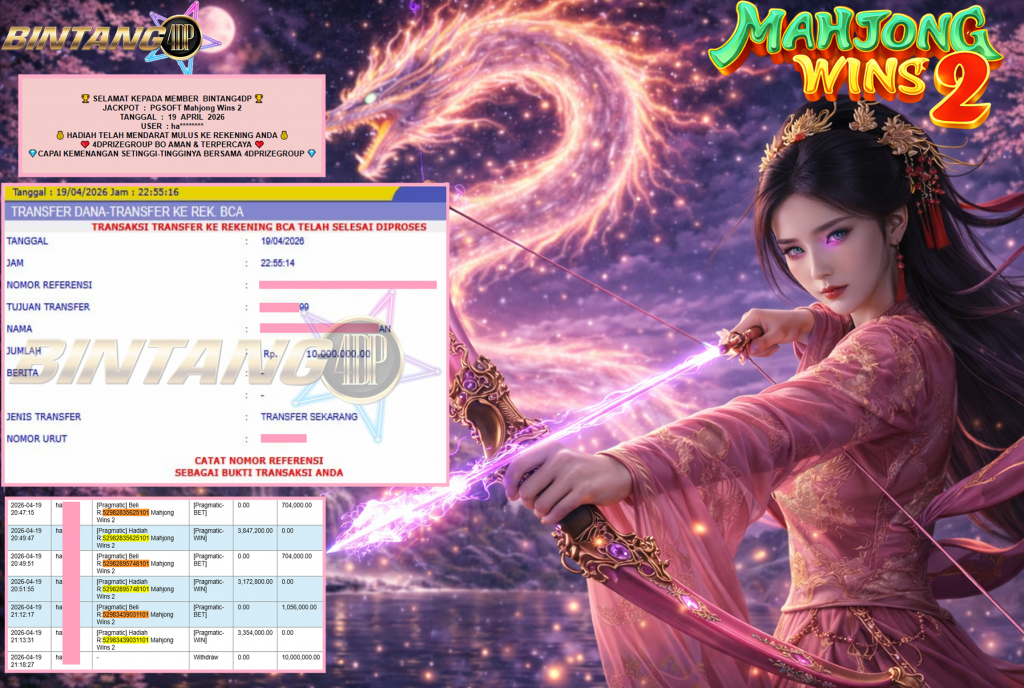 BINTANG4DP JACKPOT PGSOFT “Mahjong Wins 2″‎‎‏‏ ‎‎‏‏‎‎‏‏Rp10.000.000,- LUNAS
