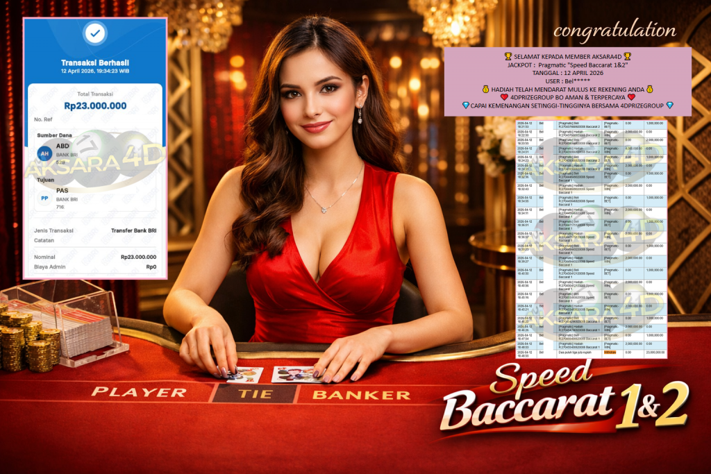AKSARA4D JACKPOT PRAGMATIC “Speed Baccarat 1&2″‎‏‏‎‎ Rp23.000.000,- LUNAS