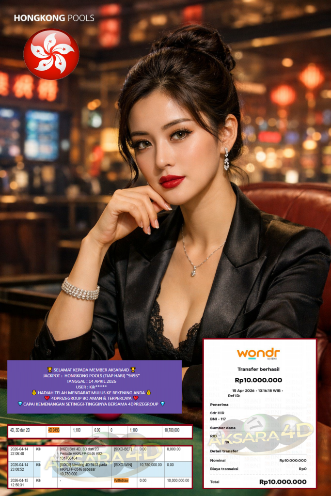 AKSARA4D JACKPOT PASARAN HONGKONG POOLS (TIAP HARI) “9493” Rp10.000.000,- LUNAS