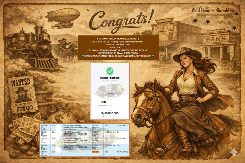 AKSARA4D JACKPOT PGSOFT Gaming “Wild Bounty Showdown”‎‎‏‏ ‎‎‏‏‎‎‏‏Rp10.000.000,- LUNAS