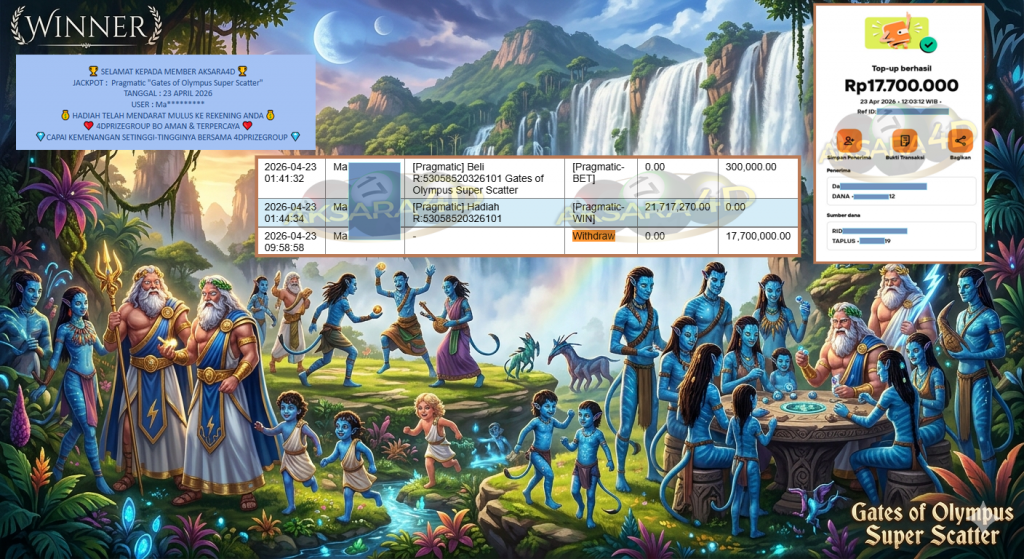 AKSARA4D JACKPOT PRAGMATIC “Gates of Olympus Super Scatter”‎‏‏‎‎ Rp17.700.000,- LUNAS
