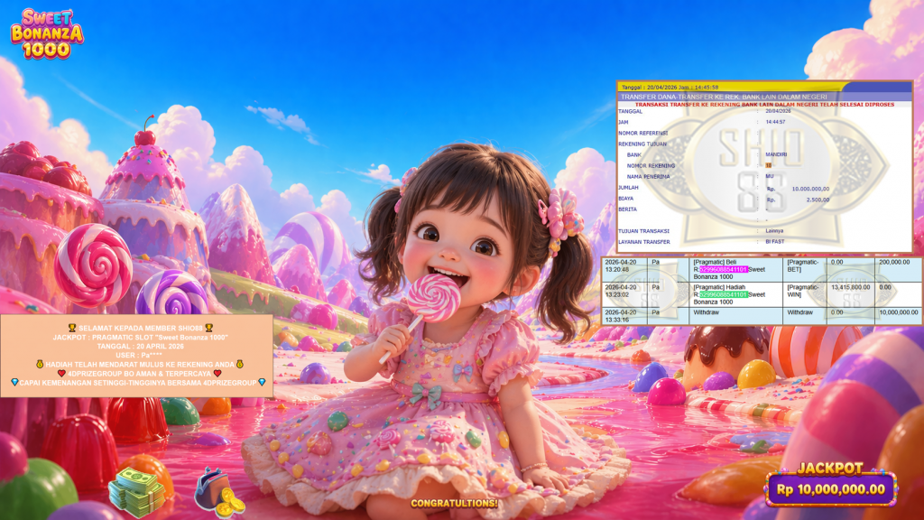 SHIO88 JACKPOT PRAGMATIC SLOT “Sweet Bonanza 1000” Rp10.000.000,- LUNAS