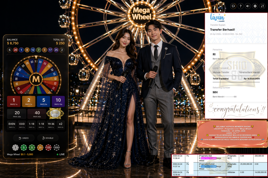 SHIO88 JACKPOT PRAGMATIC LIVE GAME “Mega Wheel” ‎‏‏‎Rp14.000.000,- LUNAS