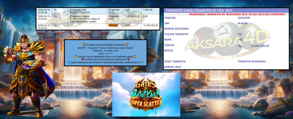 AKSARA4D JACKPOT Pragmatic “Gates of Gatot Kaca Super Scatter” Rp11.000.000,- LUNAS