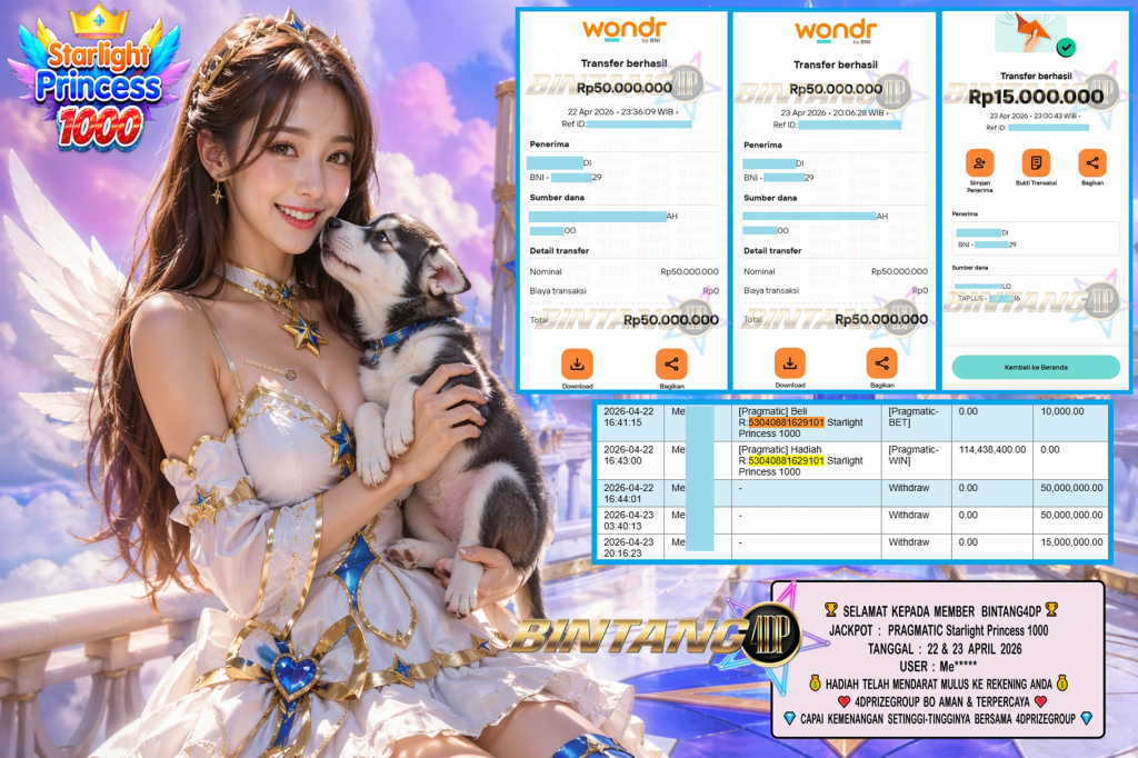 BINTANG4DP JACKPOT PRAGMATIC “Starlight Princess 1000″‎‏‏‎‎ Rp115.000.000,- LUNAS