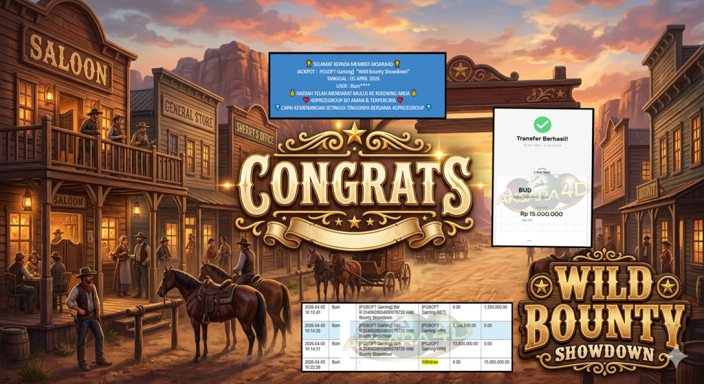 AKSARA4D JACKPOT PGSOFT Gaming “Wild Bounty Showdown”‎‏‏‎‎ Rp15.000.000,- LUNAS